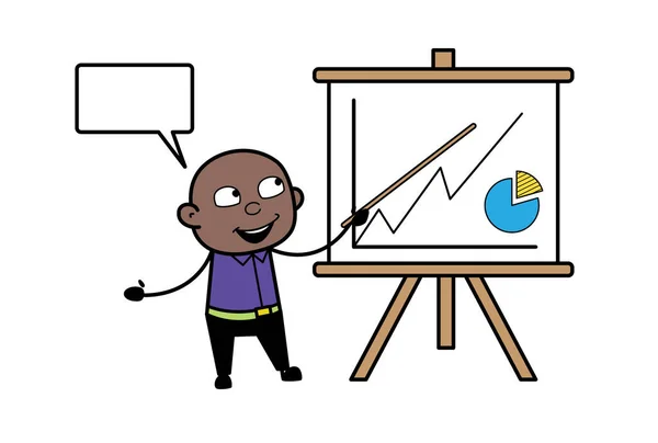 Cartoon Cartoon Bald Black Dengan Slide Board - Stok Vektor