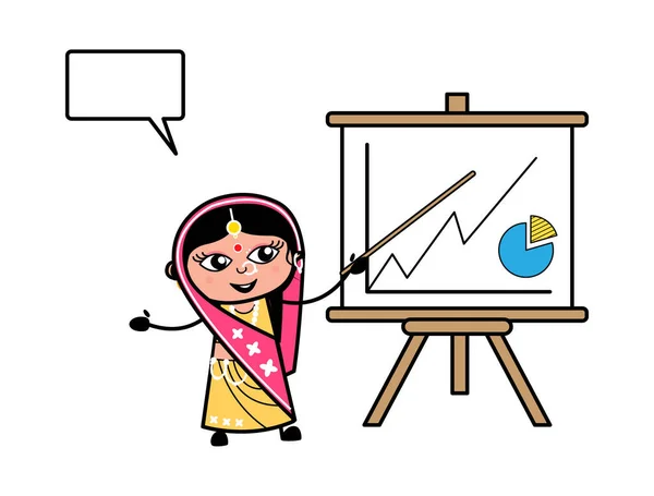 卡通片 印度女人 — 图库矢量图片