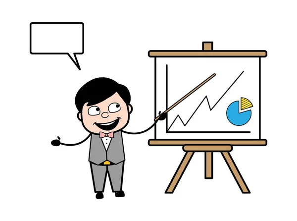 Desenhos Animados Groom Com Apresentação Baord —  Vetores de Stock