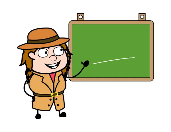 Cartoon Investigator Classroom Board — Stock Vector