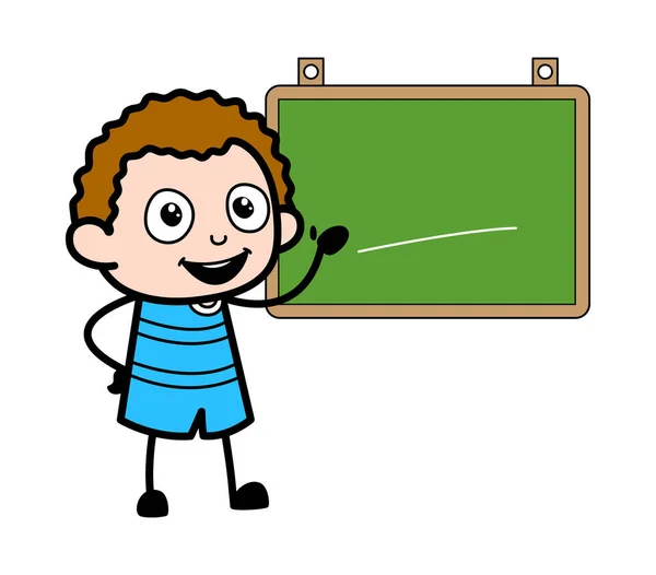 Cartoon Kid Classroom Board — Stock Vector