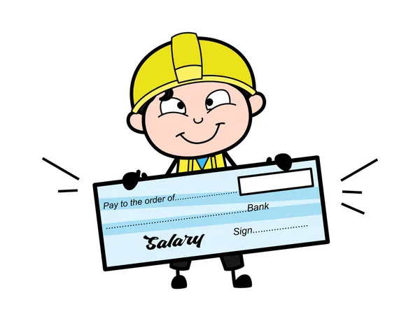Cartoon Engineer Posiadający Wypłatę — Wektor stockowy
