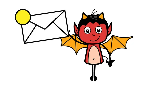 Cartoon Devil Κρατώντας Φάκελο Διανυσματικά Γραφικά
