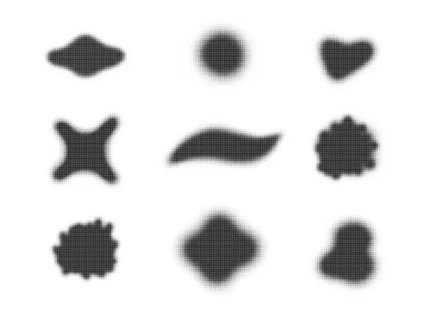 Полутоновые точки графические элементы, гранжевые кисти, векторные иллюстрации — стоковый вектор