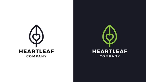 Plantilla de Logotipo de Hoja, variante positiva y negativa, identidad corporativa para marcas, logotipo de la naturaleza — Vector de stock