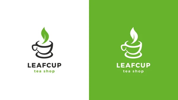 Plantilla de Logotipo de Hoja, variante positiva y negativa, identidad corporativa para marcas, logotipo de la naturaleza — Vector de stock