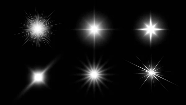 Parlayan yıldız, ışık efektleri grafik öğeleri, vektör çizim — Stok Vektör