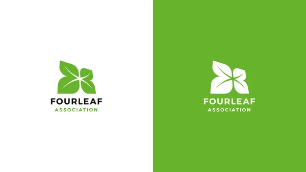 Yaprak Logo şablonu, pozitif ve negatif varyant, markalar, doğa logo için kurumsal kimlik — Stok Vektör