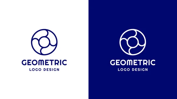 Circle Logotype template, positive and negative variant, corporate identity for brands, blue product logo — Stock Vector