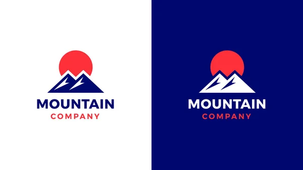 Plantilla Mountain Logotype, variante positiva y negativa, identidad corporativa para marcas, logotipo azul del producto — Vector de stock