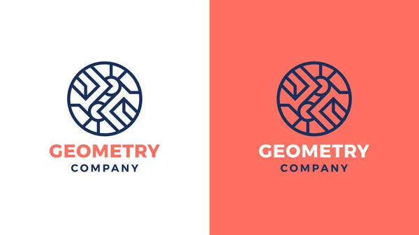 Geometric Logotype template, positive and negative variant, corporate identity for brands, circle product logo — Stock Vector