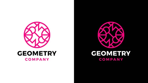 Geometrické logotyp šablona, pozitivní a negativní varianta, firemní identita značky, logo produktu kruh — Stockový vektor