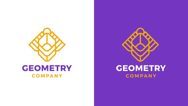 Geometric Logotype template, positive and negative variant, corporate identity for brands, sacred product logo — Stock Vector