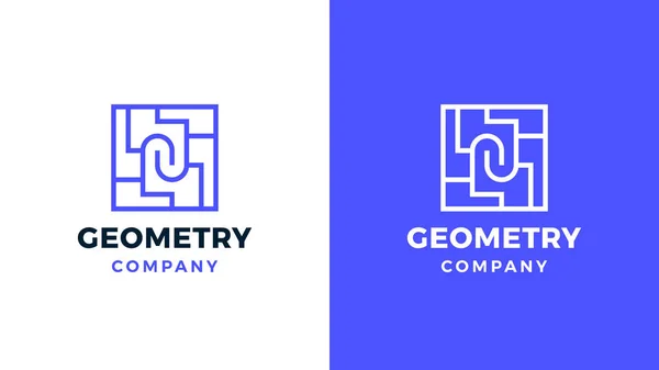 Geometric Logotype template, positive and negative variant, corporate identity for brands, square product logo — Stock Vector