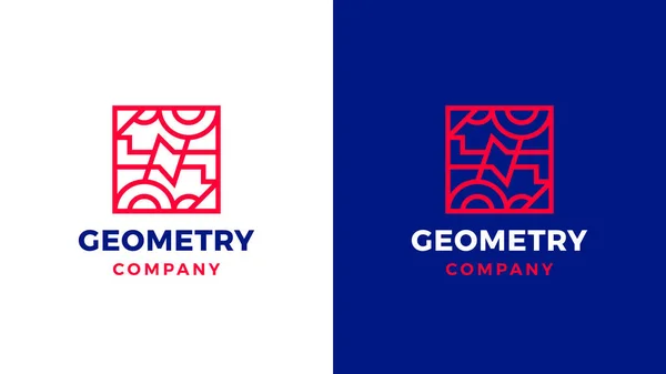 Geometric Logotype template, positive and negative variant, corporate identity for brands, square product logo — Stock Vector