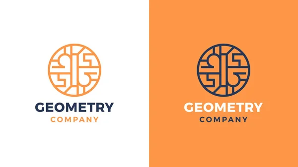 Geometrische Logotyp-Vorlage, positive und negative Variante, Corporate Identity für Marken, Kreis-Produktlogo — Stockvektor