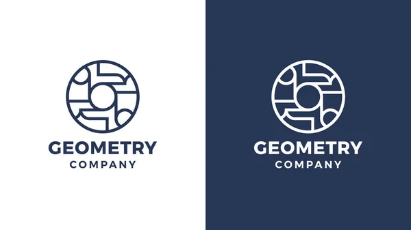 Geometrische Logotyp-Vorlage, positive und negative Variante, Corporate Identity für Marken, Kreis-Produktlogo — Stockvektor