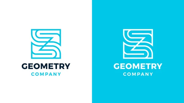 Geometrische Logotyp-Vorlage, positive und negative Variante, Corporate Identity für Marken, quadratisches Produktlogo — Stockvektor