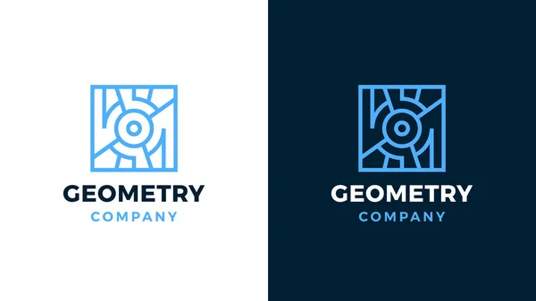 Plantilla de logotipo geométrico, variante positiva y negativa, identidad corporativa para marcas, logotipo del producto cuadrado — Archivo Imágenes Vectoriales