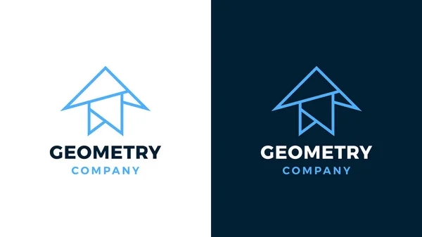 Geometric Logotype template, positive and negative variant, corporate identity for brands, arrow product logo — Stock Vector