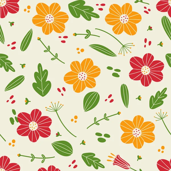Niedliche Nahtlose Blumenmuster Einfache Blumen Hintergrund Für Stoff Verpackung Tapete — Stockvektor