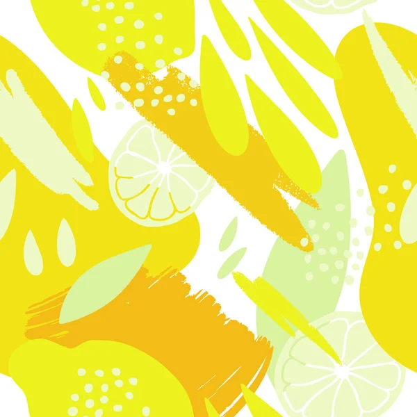 Modèle Moderne Avec Des Citrons Tirage Art Abstrait Design Abstrait — Image vectorielle