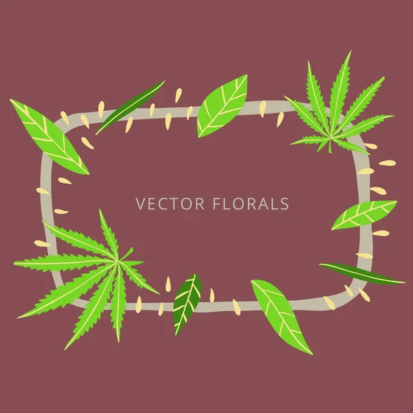 Kant med blommor. Vykort, Gratulations kort design. Handritad illustration. — Stock vektor