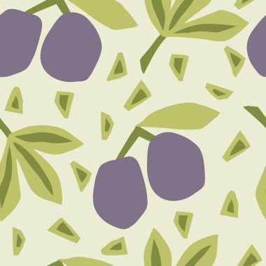 Erikli, pürüzsüz desen. Modern tekstil, tebrik kartı, poster, ambalaj kağıdı tasarımları. El çizimi illüstrasyon.