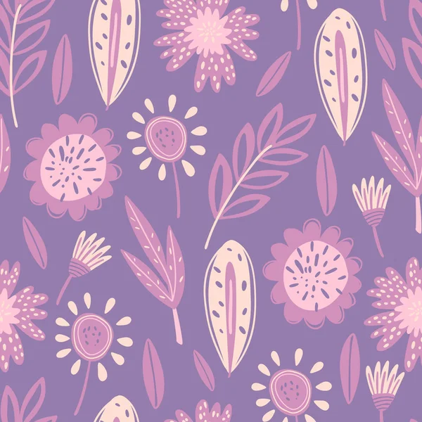 Floral seamless pattern. Floral design for wrapping paper, fabrics, covers and cards. Hand-drawn illustration. — Stock Vector