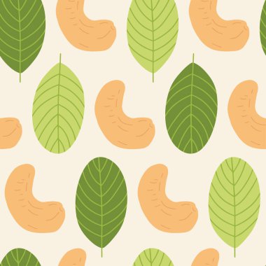 Cevizli, kusursuz desen. Sağlıklı beslenme. Paketleme, reklamlar, etiketler ve diğer tasarımlar için modern arkaplan. El çizimi illüstrasyon.