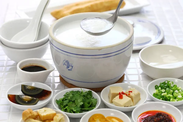 Rijstepap Chinese Rijst Pap Chinese Traditioneel Gezond Ontbijt — Stockfoto