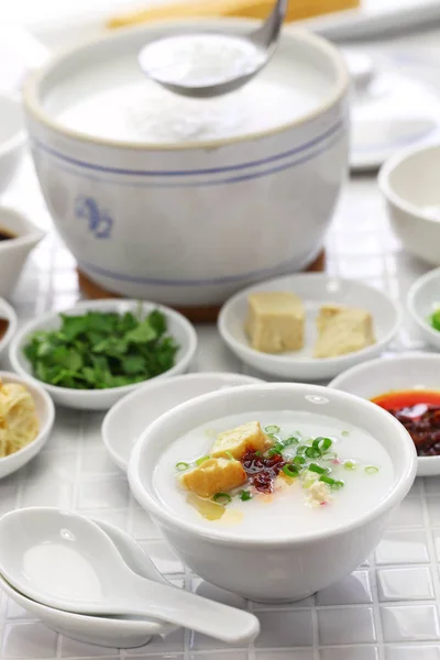 Congee Chinese Rice Porridge Chinese Traditional Healthy Breakfast — Stock Photo, Image