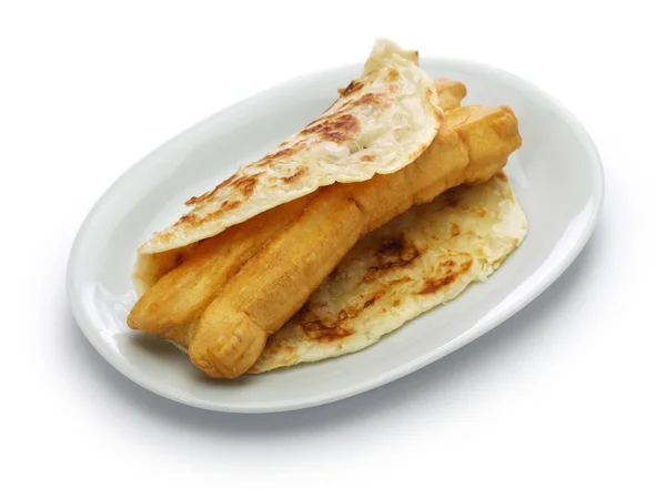 Shaobing Youtiao Chinese Cruller Layered Flatbread Taiwanese Food — Stock Photo, Image