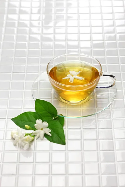 Homemade Jasmine Tea Arabian Jasmine Flower — Stock Photo, Image