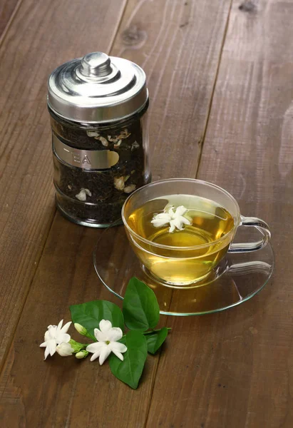 Homemade Jasmine Tea Arabian Jasmine Flower — Stock Photo, Image