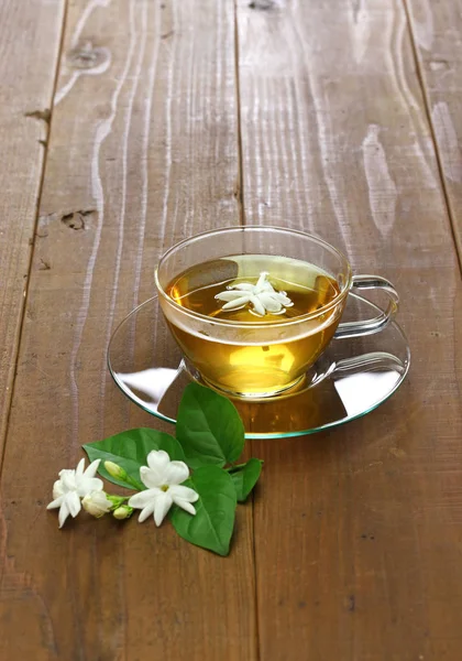 homemade jasmine tea and arabian jasmine flower