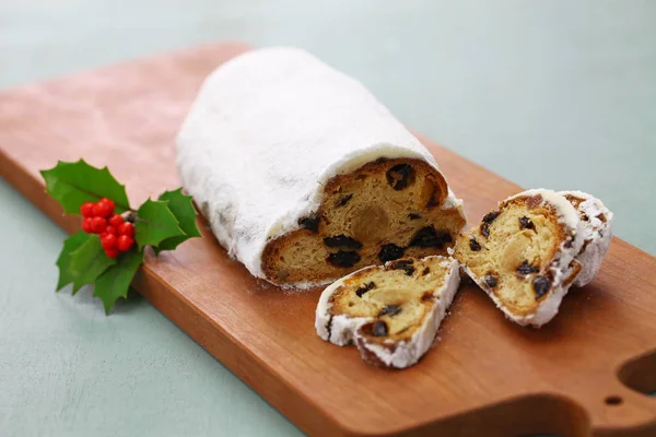 Christstollen Christstollen Weihnachtsdessert — Stockfoto