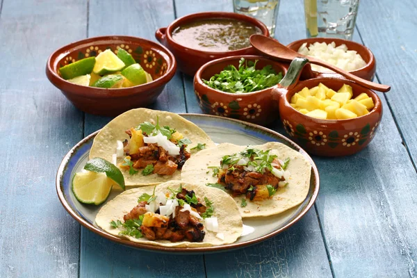 Tacos Pastor Comida Mexicana — Foto de Stock