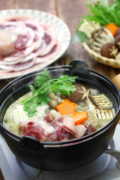 Botan Nabe Vildsvin Grönsaksgryta Japansk Mat — Stockfoto