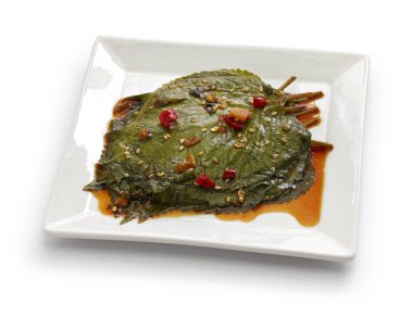 Perilla soya sosu, Kore yemeği, kkaennip jangajji Salamura yaprak