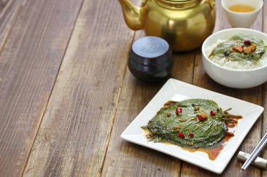 Perilla soya sosu, Kore yemeği, kkaennip jangajji Salamura yaprak