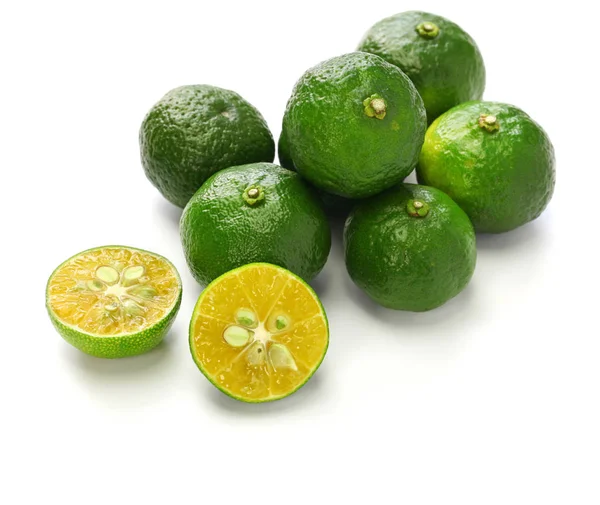 Citrus Depressa Taiwan Tangerine Hirami Lemon Thin Skinned Flat Lemon — Stock Photo, Image