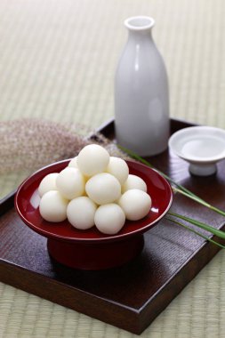 tsukimi dango, traditional  japanese rice dumpling for moon viewing event clipart