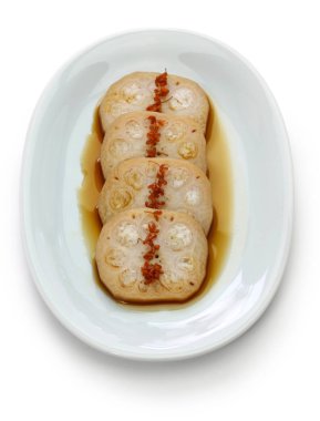 aromalı, osmanthus doldurulmuş lotus kök yapışkan pirinç, Çin yemeği