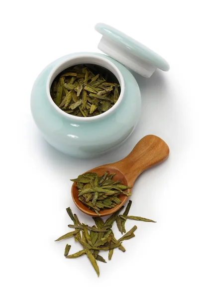 Longjing Čaj Slavný Čínský Zelený Čaj — Stock fotografie