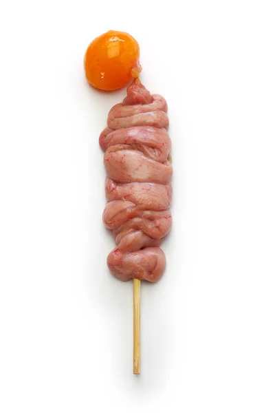 Yakitori Brochettes Poulet Grillées Japonaises Chouchin Très Rare Jaune Oeuf — Photo