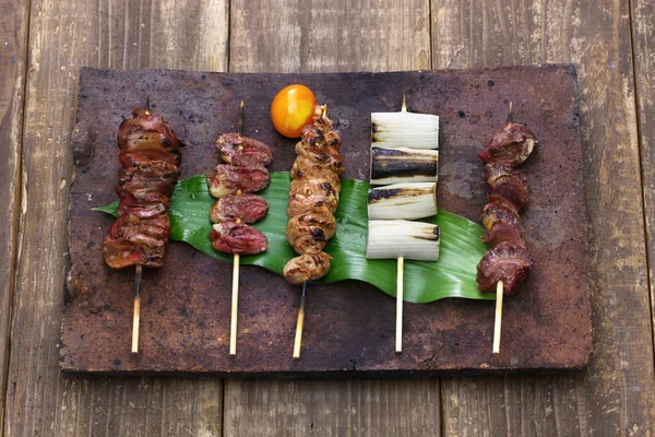 Yakitori Ιαπωνικά Σχάρας Ποικιλία Σουβλάκια Κοτόπουλο — Φωτογραφία Αρχείου