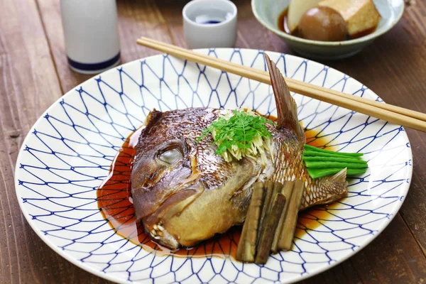 Çipura Kafa Tai Yok Kabutoni Japon Mutfağı Simmered — Stok fotoğraf