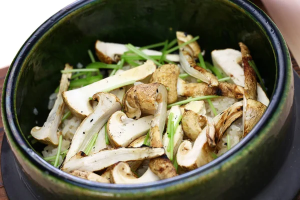 Matsutake Gohan Rijst Gekookt Met Matsutake Paddestoel Japans Voedsel — Stockfoto