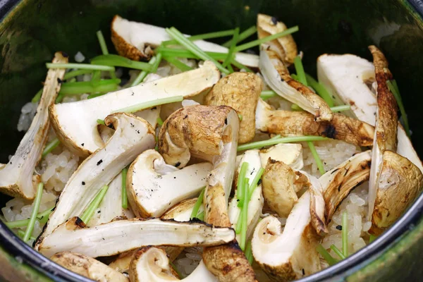 Matsutake Gohan Rice Cooked Matsutake Mushroom Japanese Food — Stock Photo, Image